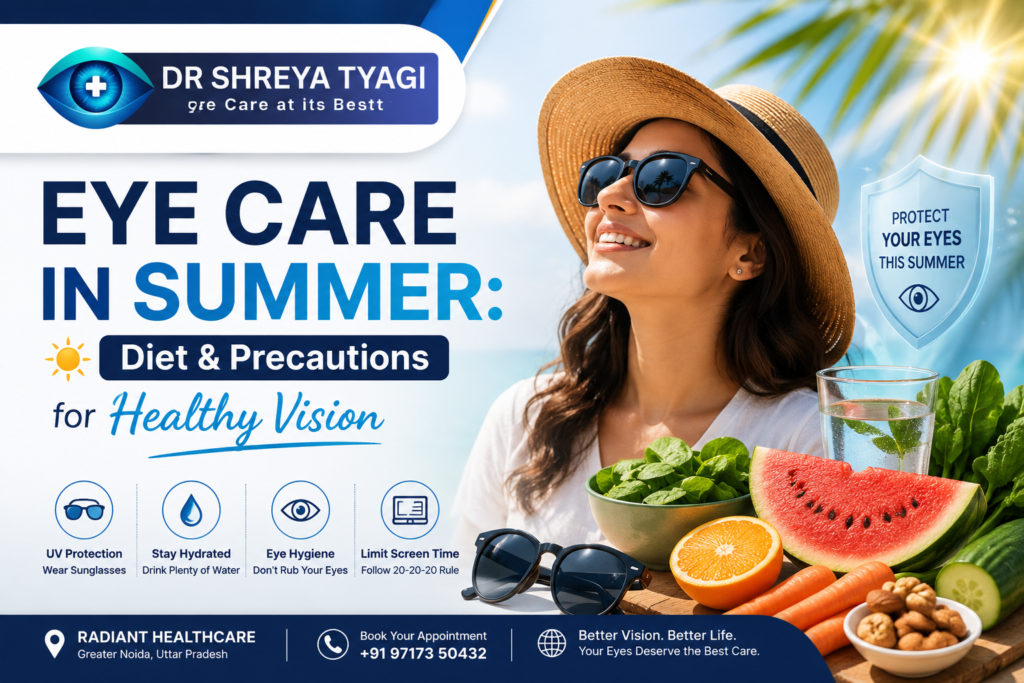 Eye Care in Summer: Diet and Precautions for Healthy Vision by Dr. Shreya Tyagi, Eye Specialist in Greater Noida